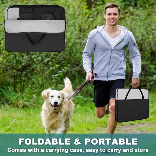 Black and Grey Dog Playpen, Portable Pet Play Pen for Cat, Puppies, Rabbits, Chickens, Foldable Large-Capacity Pet Tent for Indoor/Outdoor Travel Camping