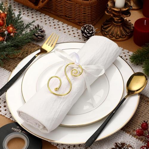 3.15 Inch Initial Christmas Stocking Name Tags Personalized Letter Metal Hanging Name Gold Wire Gift Ornament Alphabet Present Ornaments Tags for Christmas Tree DIY Craft(Letter S)