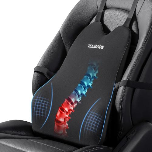 Lumbar Support Pillow for Car Truck Accessories Gifts for Mom Dad Memory Foam Back Support for Driving Seat Lower Back Cushion, Lumbar Comfort for Long Drivers Back Pain Relief, with Adjustable Straps