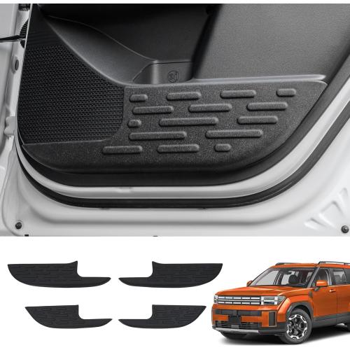 Car Door Anti Kick Pads Compatible with 2024-2026 Hyundai Santa Fe | Door Scuff Plates, TPE flexible & durable shield, scuff & dirt barrier, easy wipe clean, no-tool stick-on install
