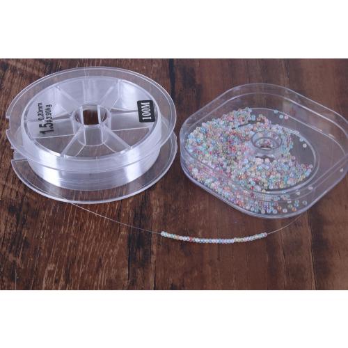 KONMAY Clear Fishing Wire with Case, 50 Yards 0.8mm Monofilament Nylon Fishing Line, Invisible Craft String for Hanging Ornaments, Decorations, Crafting, Balloon Arch, Beading and Jewelry Making