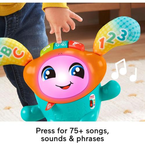 Fisher-Price Baby & Toddler Learning Toy DJ Bouncin’ Beats with Music Lights & Bouncing Action for Ages 9  Months, Multilanguage Version