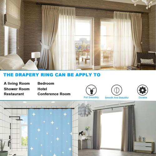 15 PCS Black Curtain Rings, Curtains Ring with Eyelet Apply for Up to 1 1/4-inch Curtain Rod (1.5 Inch Drapery Rings) (Pack of 2)