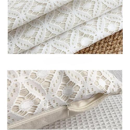JadeRich Embroidery Lace Pillowcase Home Decor Zipper Cushion Cover Sofa Bed Square Pillow Cover 18x18