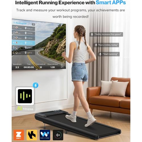WELLFIT 10% Incline Walking Pad, 3HP 4MPH/7.6MPH 265/350 lb  Capacity Treadmills for Home, Wide Running Area Treadmill with Mute Remote, APP and Console Control for Small Space, No Assemble