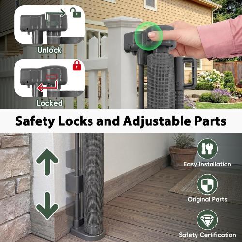 275 Retractable Baby Gates Extra Wide Retractable Fence Outdoor | 22ft Retractable Dog Gates for Doorways Extra Wide Baby Gate, 48 Tall Dog Gate Retractable Pet Gate for Garage, Driveway