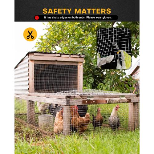 Hardware Cloth 36'' x 50' 1/4 inch Square Openings - 23 Gauge Hot-Dip Galvanized Wire Mesh, Welded Cage Wire Rolls Great for Animal Enclosure Chicken Coop Flower Beds Rabbits Wire Fencing