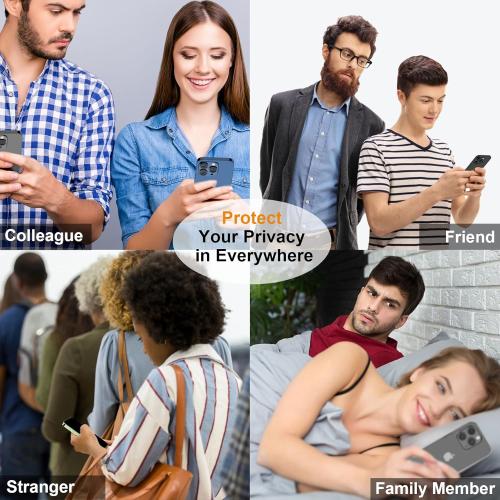 QHOHQ for iPhone 16 Pro Max Privacy Screen Protector   Camera Lens Protector, [Military Grade Shatterproof], Top 9H  Anti Spy Glass, Full Edge Coverage, Ultra Durable,with Installation Tool [3 3 Pack]