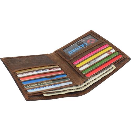 RFID Blocking Bifold Hipster Credit Card Wallet Premium Lambskin Leather (Vintage)