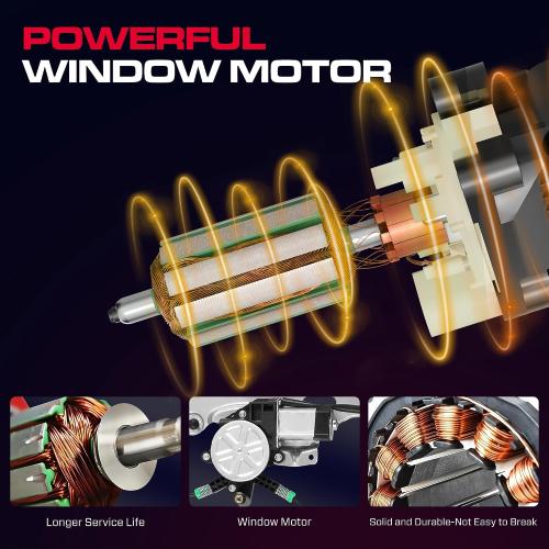 Front Driver Side Power Window Regulator with Motor (2 Pins) Fit for 2001-2006 Chevrolet Silverado 1500 3500, Avalanche Suburban GMC Sierra 1500 2500 3500 Yukon XL Cadillac Escalade, 741-644