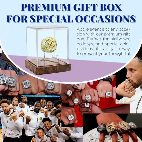 Championship Ring Display Case, UV-Protected Clear Challenge Coin Holder with Walnut Wood Base for Baseball, Softball, Super Bowl, Football Ring, Military Collectibles, Display Box for Memorabilia
