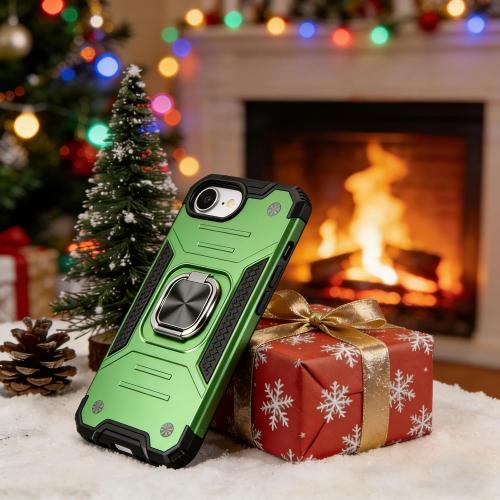 for iPhone 16e & iPhone 17e Case with Screen Protector for Men Women,Hybrid Drop Test Cover with Car Mount Kickstand Slim Fit Shockproof Protective Sturdy Case for iPhone 16e/17e 6.1,Green