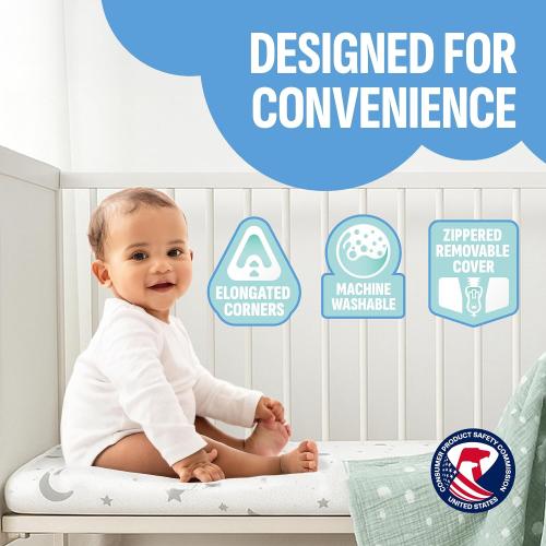 Pack n Play Mattresses (38x26x1.5) Bamboo Cover,Breathable,0 Waterproof,Non-Toxic,Washable I Dual-Sided Gel Memory Foam I Toddler&Baby Pack and Play Mattress Pad Fits Playard&Playpen
