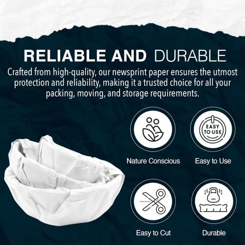 Purple Papers White Bulk Packing Paper | 320 sheets | 27 x 17 | 10 lb | Sheets for Moving - Newsprint Paper - Must Have in Your Moving Supplies | Newsprint Papers | Packaging Paper