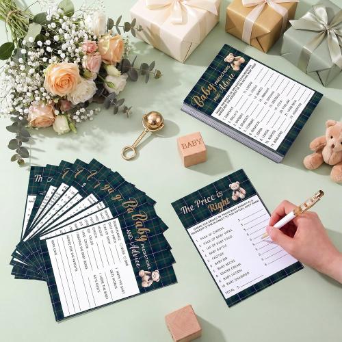 302 Pcs Baby Shower Games, 6 Games,50 Sheets Each, Bear