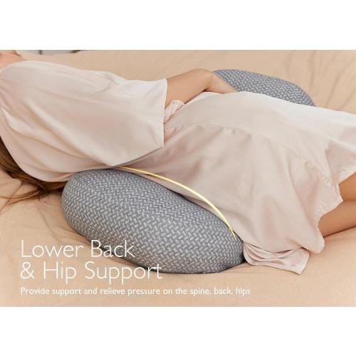Momcozy Portable Pregnancy Pillow - Adjustable W Shaped Maternity Pillow | Wedge Pillow for Back, Belly and Hip Support for Pregnant Women, Space-saving Ideal for Traveling, Breathable Removable Cover
