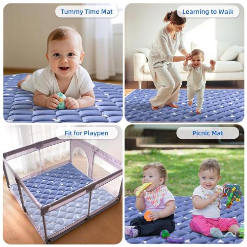 Lilyvibebearhappy Premium Foam Baby Play Mat 79 X 71, Extra Large Soft Thicker Activity Playmats for Babies, Toddlers, Infants, Play & Tummy Time, Foldable & Machine Washable Baby Crawling Mat