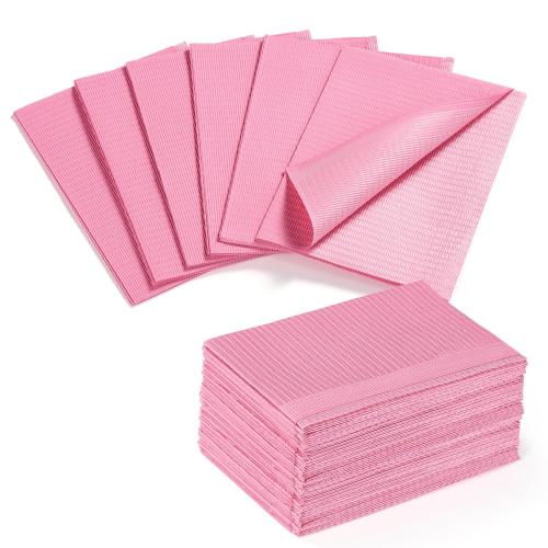 Etercycle Disposable Nail Mats - 20Pcs Fordable Nail Art Table Mats for Table Acrylic Nail Practice Sheet, 3 Ply Waterproof 13 X 18 Clean Pads Nail Art Accessories (Pink)
