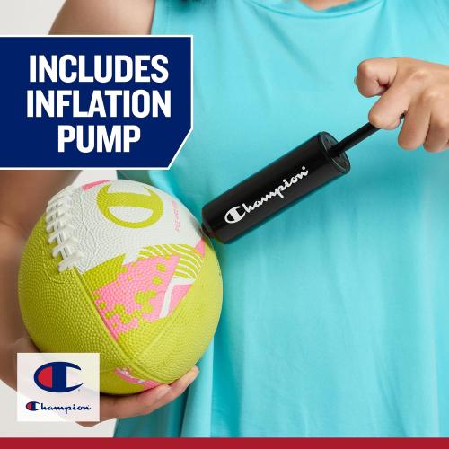 Champion Blitz Football, All-Weather Football, Enhanced Grip, Durable Rubber Cover and Molded Laces, for Outdoor Sports & Training, Includes 6 Ball Pump MISSING ACCESSORIES