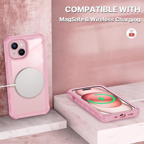 Size Iphone 15 Color Pink CENHUFO Privacy for iPhone 15 Case, Full Body Phone Case with Built-in 9H Tempered Glass Privacy Screen Protector and Camera Lens Protector, Anti Peep Spy Shockproof Bumper Clear Cover - Pink