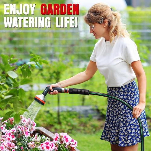 Heavy Duty Garden Hose 50ft, NON-EXPANDABLE Flexible Water Hose, Kink Resistant Lightweight Hybrid Hose, Leakproof Hose Male to Female Fittings