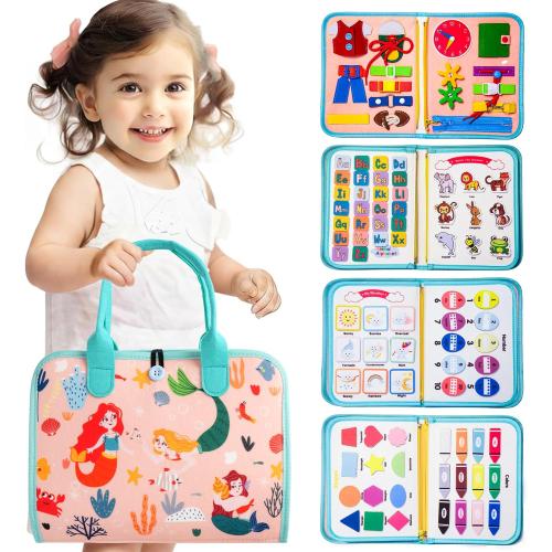 Teefrye Toddlers Busy Board Montessori Toys for Old 1-3 Year Girl Busy Book