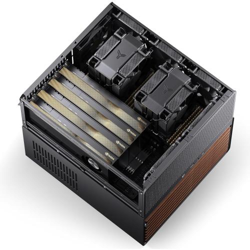 JONSBO N5 NAS Pc Case, E-ATX,12HDD 4SSD Drive Bay GPU HP Host, Supports Max. 4 GPU,E-A.TX(330mm) MB/ATX PSU Supports, with 3 Fans Built-in, 8 Slots PCI, Solid Wood Veneer Computer Case,Home Server