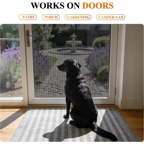 MAGZO Pet Proof Window&Door Screen Replacement Mesh, 48 W x 99 L, Black