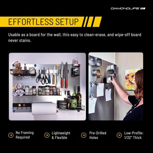 24x36 - Magnetic Board - Memo & Vision Board for Home, Office, and Classroom - Magnet Board for Kids - Pre-drilled Mounting Screws Included