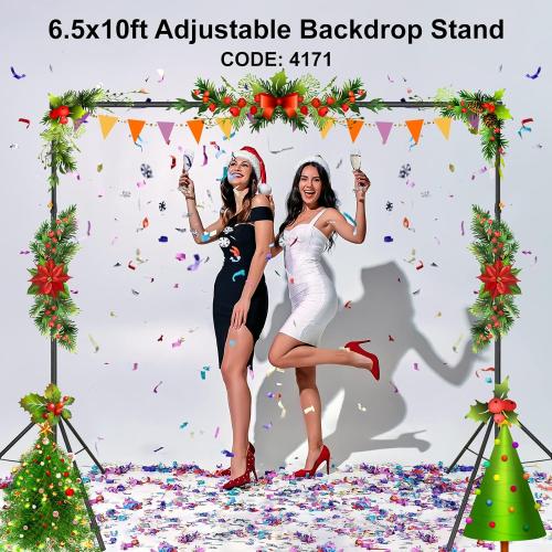 (Missing 4 clamps) LINCO Lincostore Backdrop Support Stand Kit 10x6.5ft Adjustable Photography Studio Photo Background Support System with Carrying Bag for Green Screen Muslin, 4171