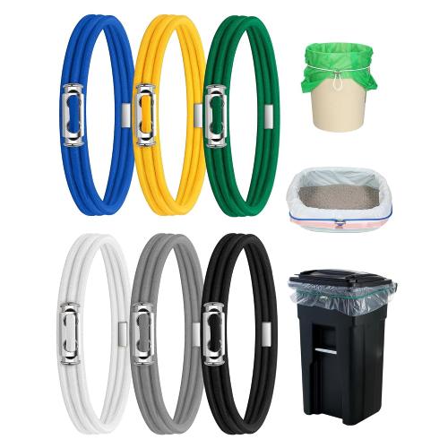 Trash Can Rubber Bands Adjustable Locking Buckle, Fits 8 to 33 Gallon Cans