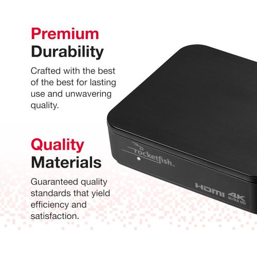 Rocketfish 2-Output HDMI Splitter with 4K at 60Hz and HDR Pass-Through - Dual HDMI Splitter with Easy Setup - HDMI Splitter Output Supports 2 HDMI Displays - Splitter with 4k & HDR Compatibility