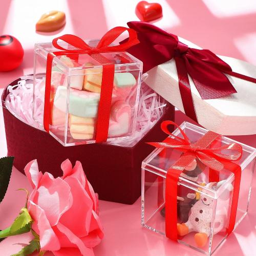 CHENGU 18 Pack Acrylic Boxes Clear Cube Small Square Storage Box with Lid Acrylic Display Small Container Clear Candy Cubes for Candy Jewelry Display(2.6 x 2.6 x 2.6 Inch)