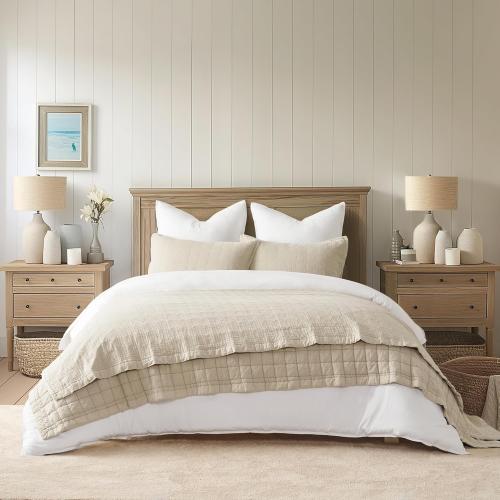 EVERGRACEHOME Stonewashed Cotton Quilt  Ultra Soft Oversized Bedspread Coverlet , Lightweight Crinkle Box  for All Season,