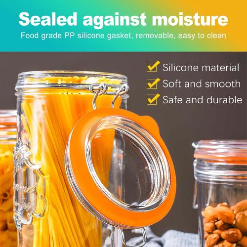 8 Pack Silicone Jar Seals, Replacement Rubber Gasket Rings for Standard Mouth Mason Jars, Airtight & Reusable Canning Seals for Food Storage, Orange