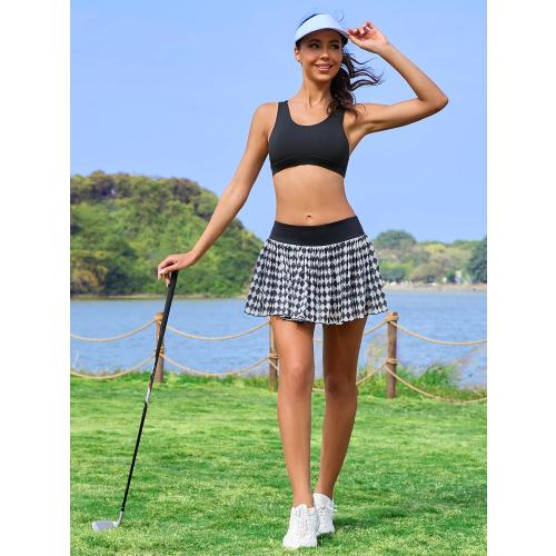 Size XL Ibeauti Womens Mini Flowy Skort High Waisted Pleated Tennis Golf Skirts Mesh Ruffler Athletic Skirt with Shorts Pockets