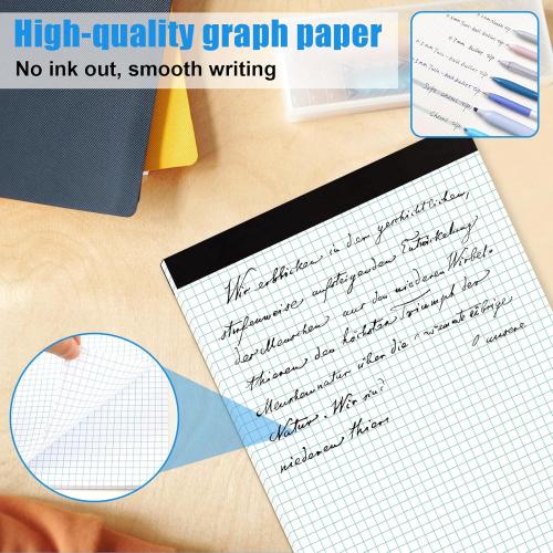 AZUREAL Grid Paper Notebook 8.5 x 11 Inches, 3 Pack graph paper pad, 70Gsm 4×4 Quad Grid Paper, Graph Papers for School, Office, Home, 25 Sheets/Pad