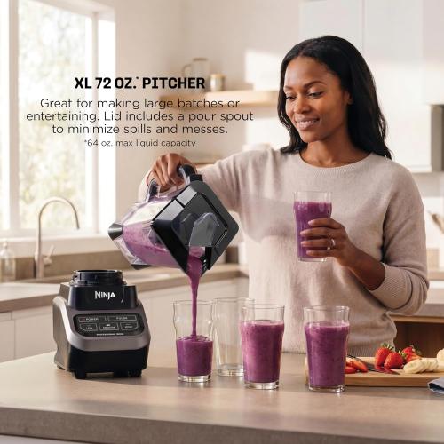 ‼️may be missing or broken pieces ‼️also item comes with stains ‼️Ninja Professional Blender | Smoothie Blending, Drink Mixer, Grinder, Ice Crusher, Frozen Fruit Blending | 1000W Power, Total Crushing Technology, XL 72-oz. Pitcher | Black & Grey | BL610