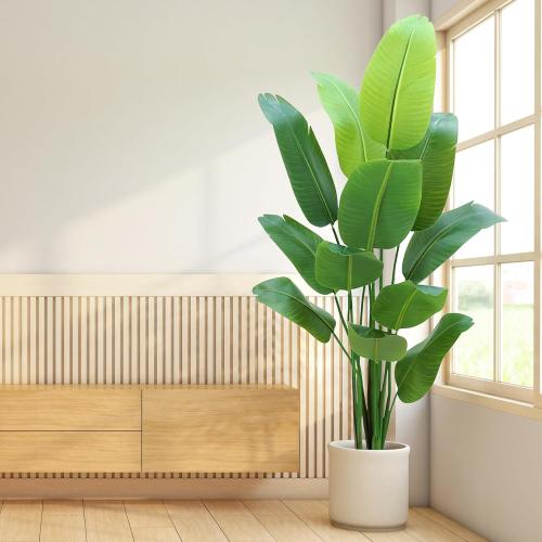 Size 6ft Bird of Paradise Plant Artificial 6ft,Faux Plants Indoor Tall with 12 Trunks - The Perfect Indoor Silk Floor Plant for Home Decor in Living Room, Office, and Bedroom (6FT Bird of Paradise)