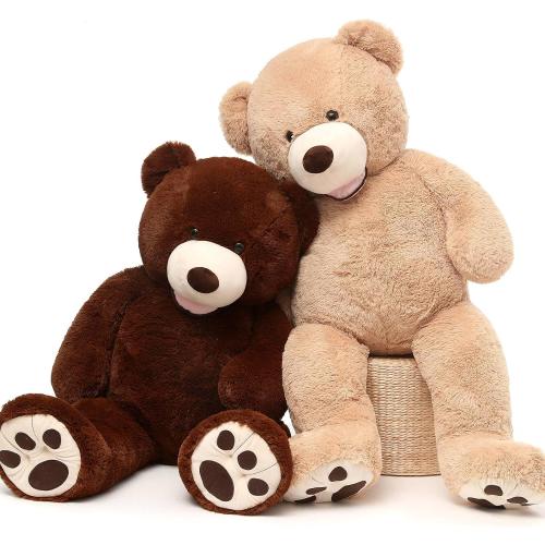 DOLDOA Giant Teddy Bear Plush Gift for Baby Shower, Life Size Stuffed Animal with Footprints, Dark Brown
