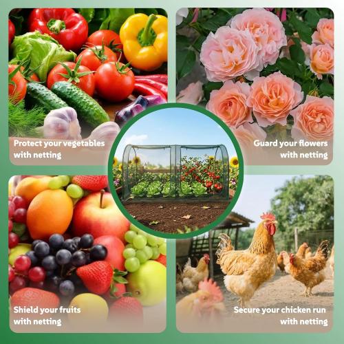 Crop Cage for Garden,98x49x49 Tunnel Plant Netting Cover with Zipper,Garden Bed Cover for Protection for Vegetables Fruits,Garden Cage for Plant and Animal ‼️used‼️