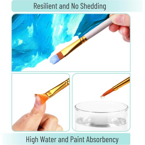 Mr. Pen- Acrylic Paint Brushes Set, 10 Pack, Round & Pointed Tip, Nylon Hair Artist Brushes for Watercolor, Oil, Rock, Face, Nail, Miniature, Canvas, Detailing, Drawing, Art Supplies
