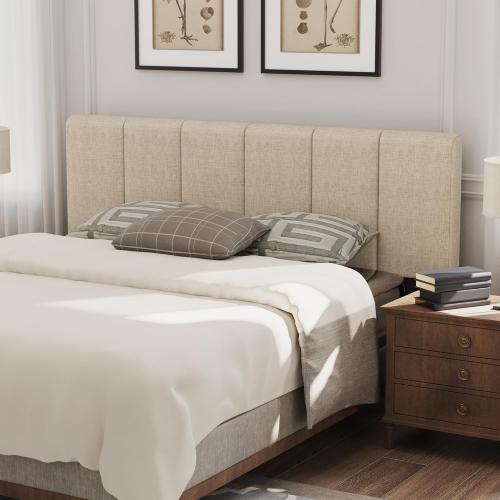 HAOBO Home Upholstered Headboard Foldable King Size Headboards Eastern King/California King Linen Panel with Height Adjustments