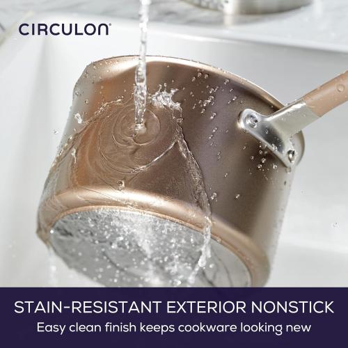 Circulon Premier Professional Hard Anodized Nonstick Cookware Induction Pots and Pans Set Nonstick, Home Essentials, 12-Piece, Bronze MISSING ACCESSORIES/PIECES
