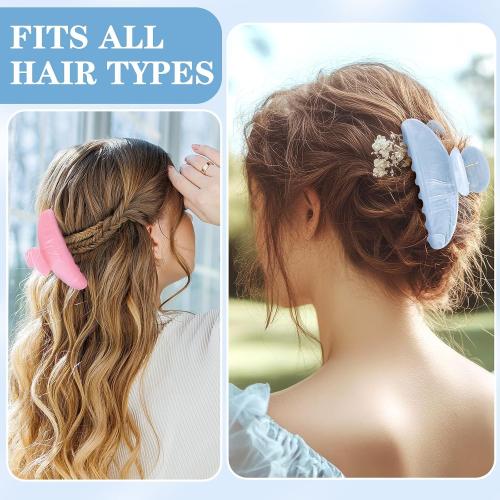 8 Pcs Acrylic Hair Claw Clips Cute Large Non-Slip Acetate Claw Clips Bulk for Thick Thin Hair, Pastel Color French Barrettes Accessories for Women Girls Home Out Headpiece