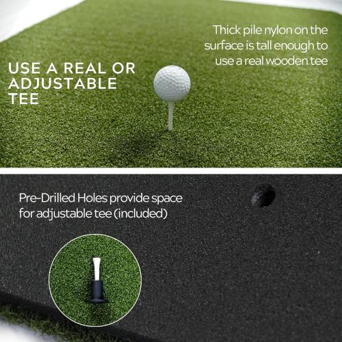 The Original Country Club Elite® by Real Feel Golf Mats® 10”X24” Hitting Strip | Heavy Duty Commercial Practice Mat | Accepts A Real Tee | Swing Down and Through | Indoor/Outdoor