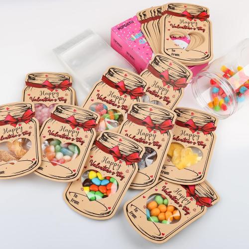 Valentines Day Cards for Kids-50 Pack Happy Valentine's Day Card Bulk with 50 Treat Bags-DIY Valentine Exchange Cards for Boys Girls Toddler School Class Classroom Party Favors (Candy Not Included)