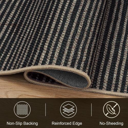 Rainbow Easy Jute Rug Washable Area Rugs for Living Room Patio Farmhouse