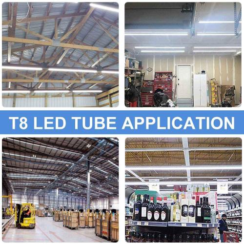 10Pack 4FT LED Shop Light - 50W 8000LM 6500K Linkable Clear Cover T8 LED Tube Light for Workshop, Warehouse, Basement - Plug and Play