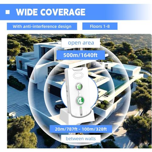 2 Way Intercoms Wireless for Home Office,Portable Room to Room Long Range Intercom System with Charging Base, Long Standby Time 5 Level Volume Adjustment,38 Ringtones Adjustment (3 Pack)